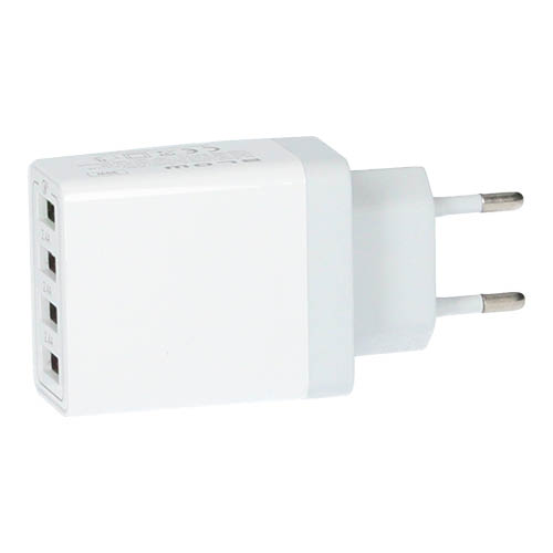 Cargador 230V a 4 USB: 1xQC3.0 + 3x2.4A