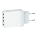Cargador 230V a 4 USB: 1xQC3.0 + 3x2.4A