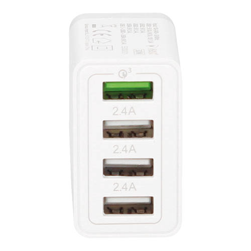 Cargador 230V a 4 USB: 1xQC3.0 + 3x2.4A