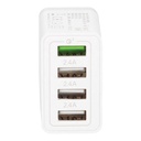 Cargador 230V a 4 USB: 1xQC3.0 + 3x2.4A