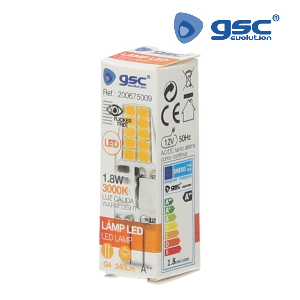 Lámpara 1.8W G4 3000K 12V