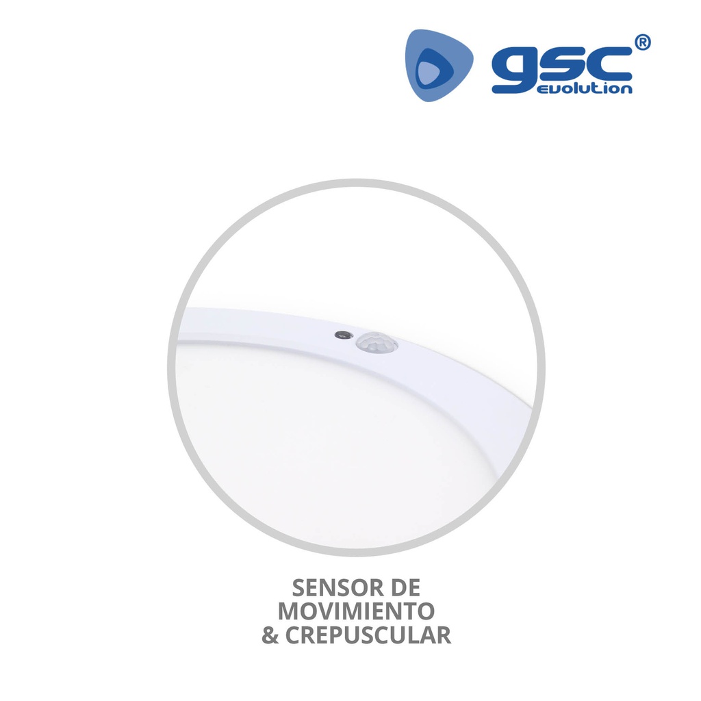 Downlight empotramiento regulable con sensor movimiento y crepuscular Grecia 10-15-18W 6500K