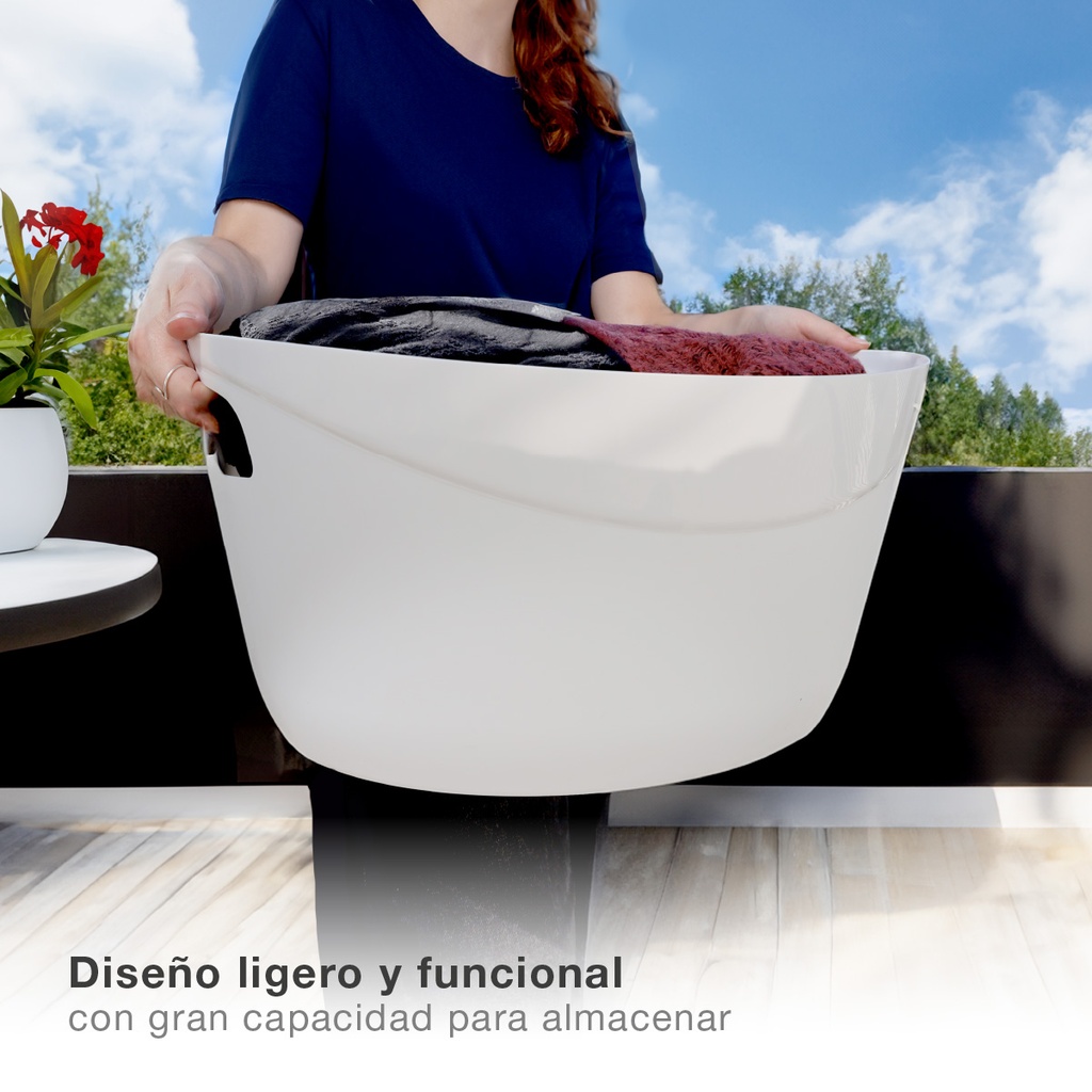 Cesto multiusos ovalado 37L Blanco