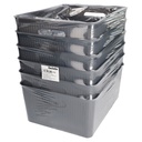 Cesto organizador plástico 10L Gris - 6u retráctil