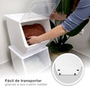 Contenedor apilable con ruedas 36L Blanco