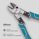 Alicate de corte diagonal 200mm con pelacables y crimpadora