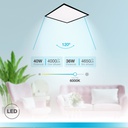 Panel empotrable ultrafino LED Sabha 59,5x59,5cm 40W 6000K Negro