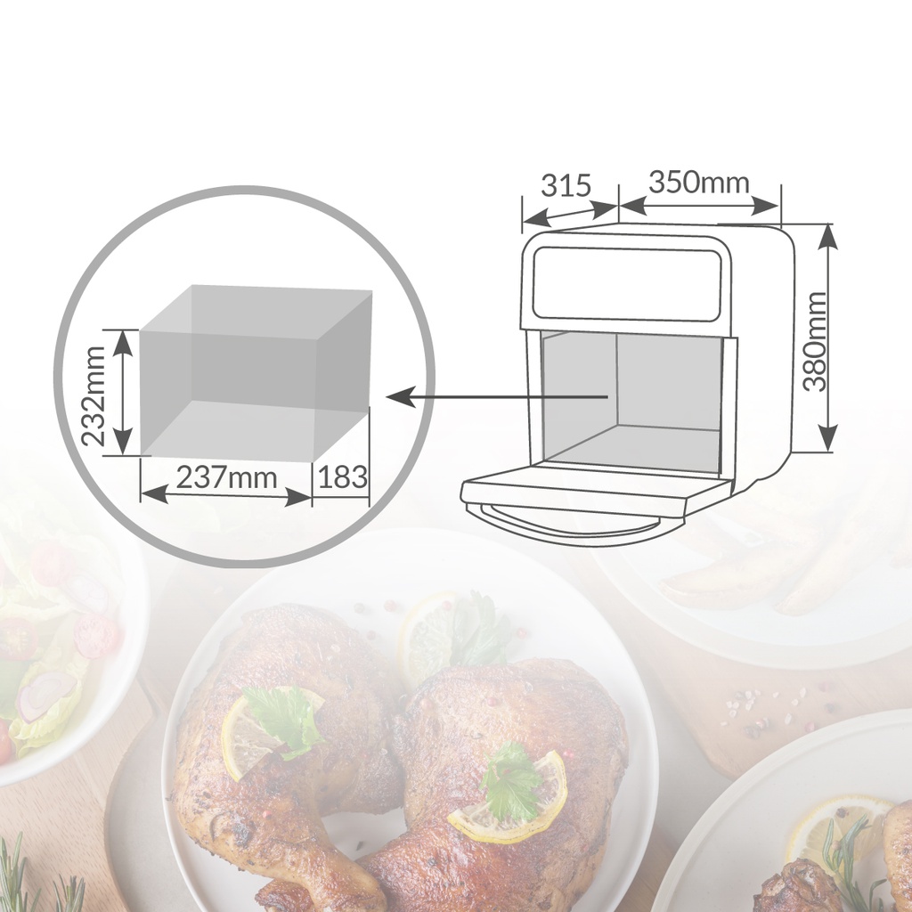 Freidora sin aceite Assane tipo horno 10L