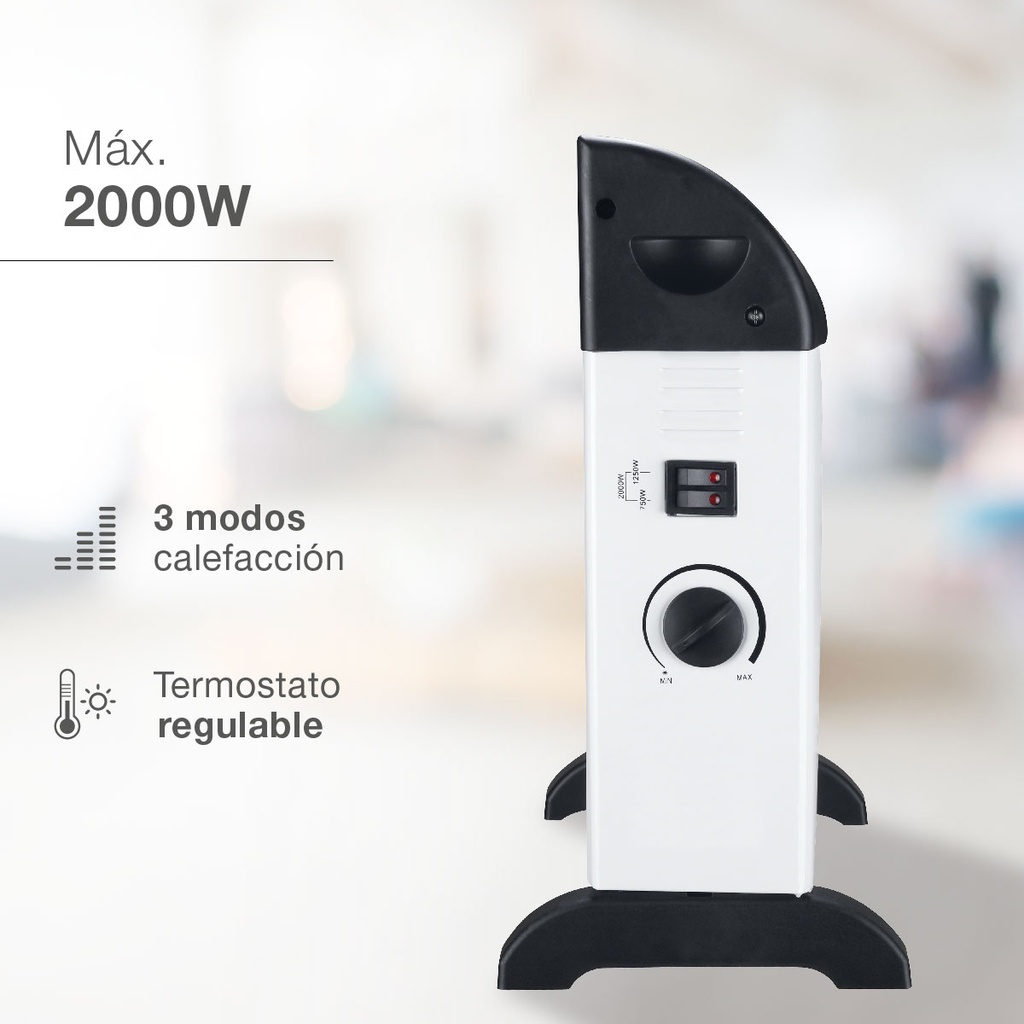 Calefactor eléctrico convector estándar Susuk Máx. 2000W
