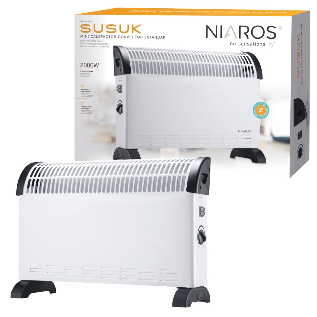 Mini calefactor convector estándar Susuk Máx. 2000W