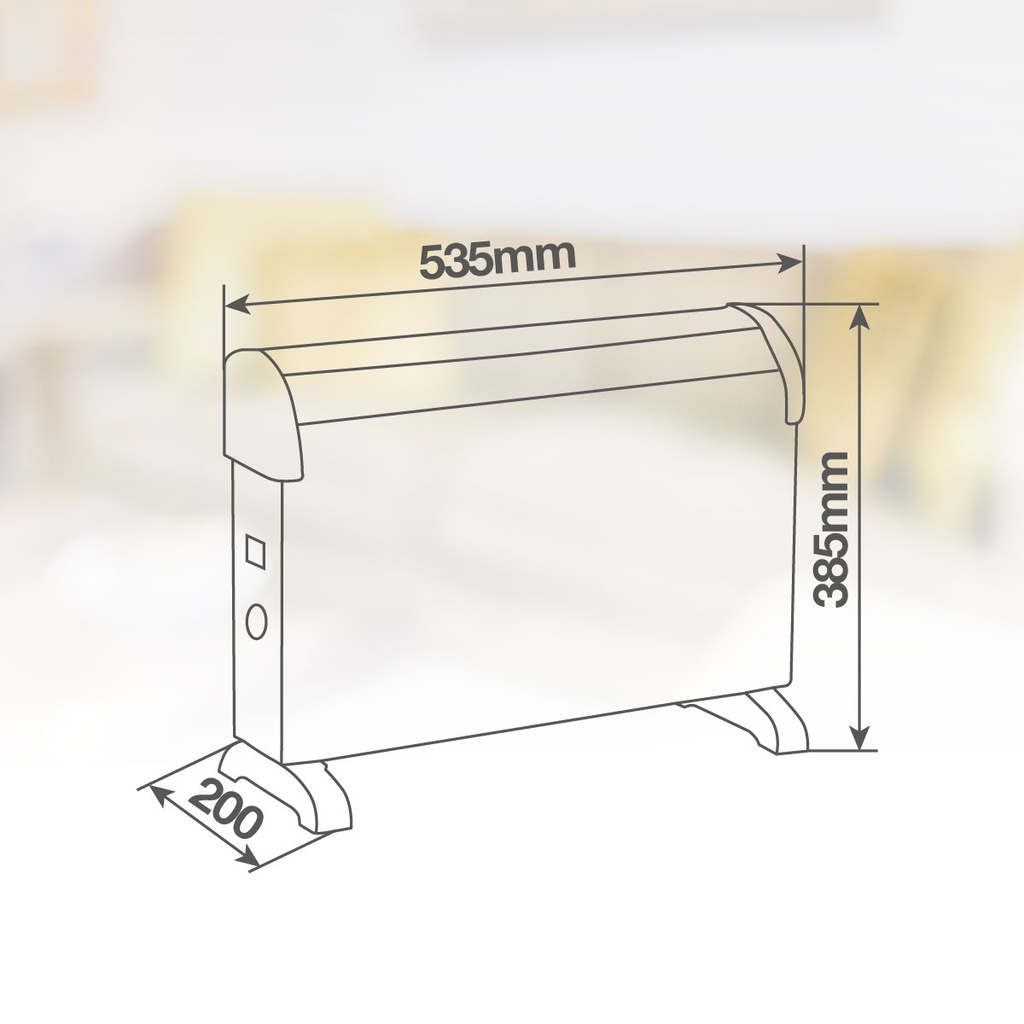 Mini calefactor convector estándar Susuk Máx. 2000W