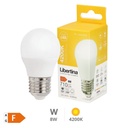 Bombilla LED esférica 8W E27 4200K - Libertina