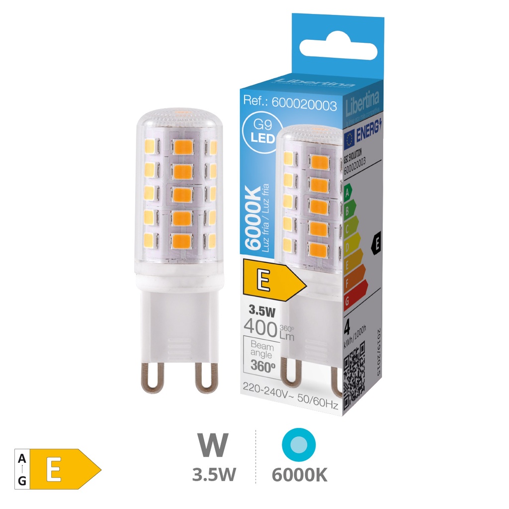 Bombilla LED 3,5W G9 6000K - Libertina
