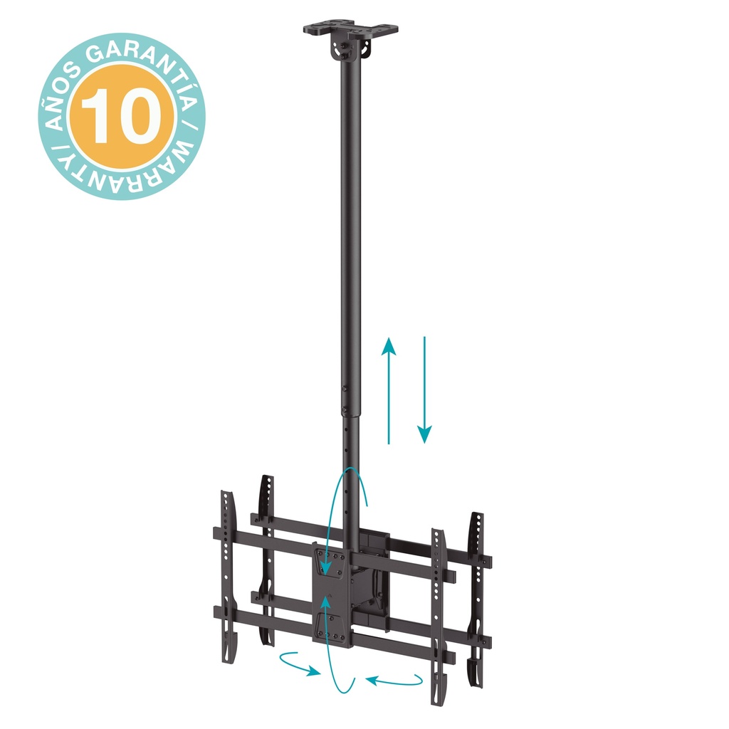 Soporte techo giratorio con doble pantalla para TV 43" - 86"
