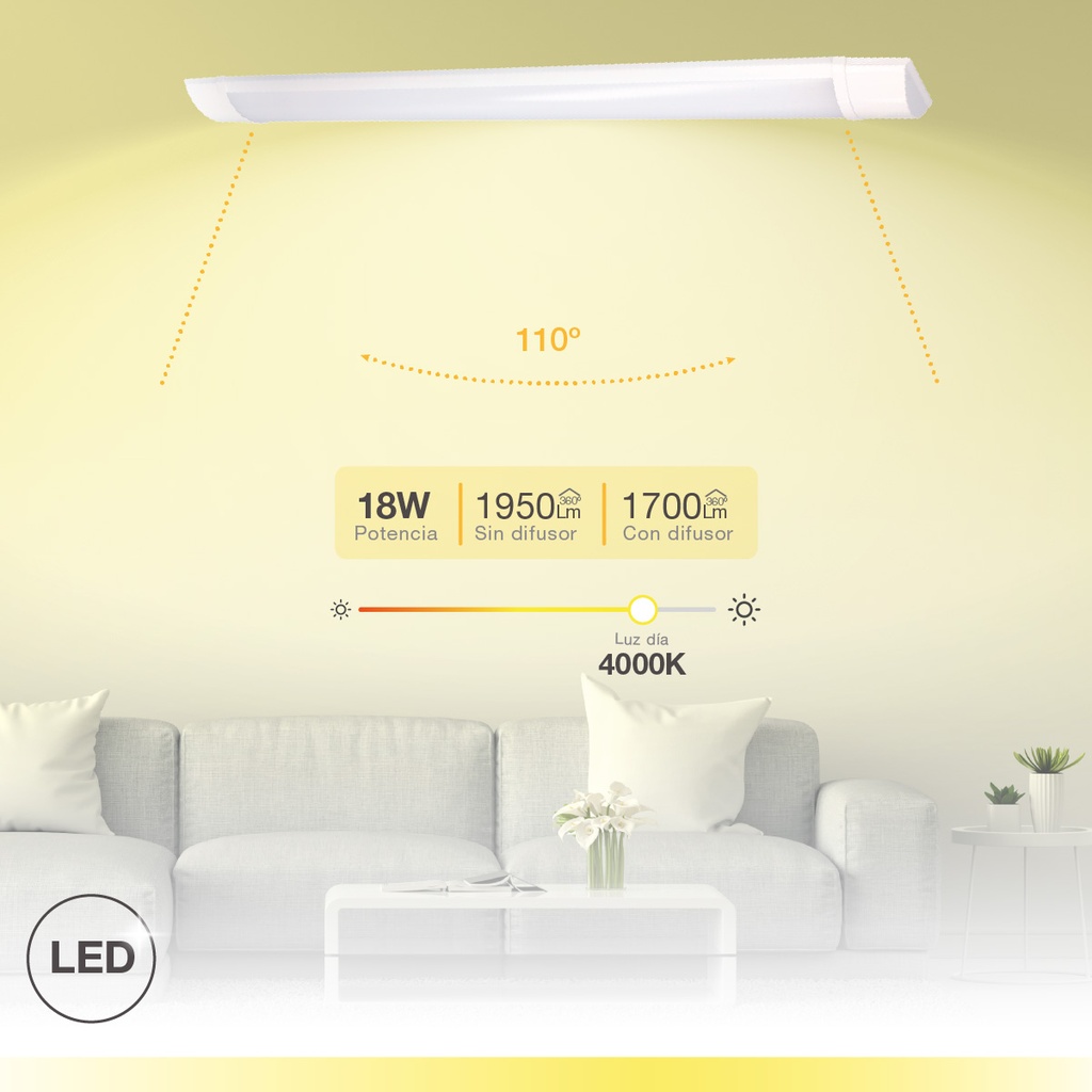Regleta LED Sokan 18W 4000K