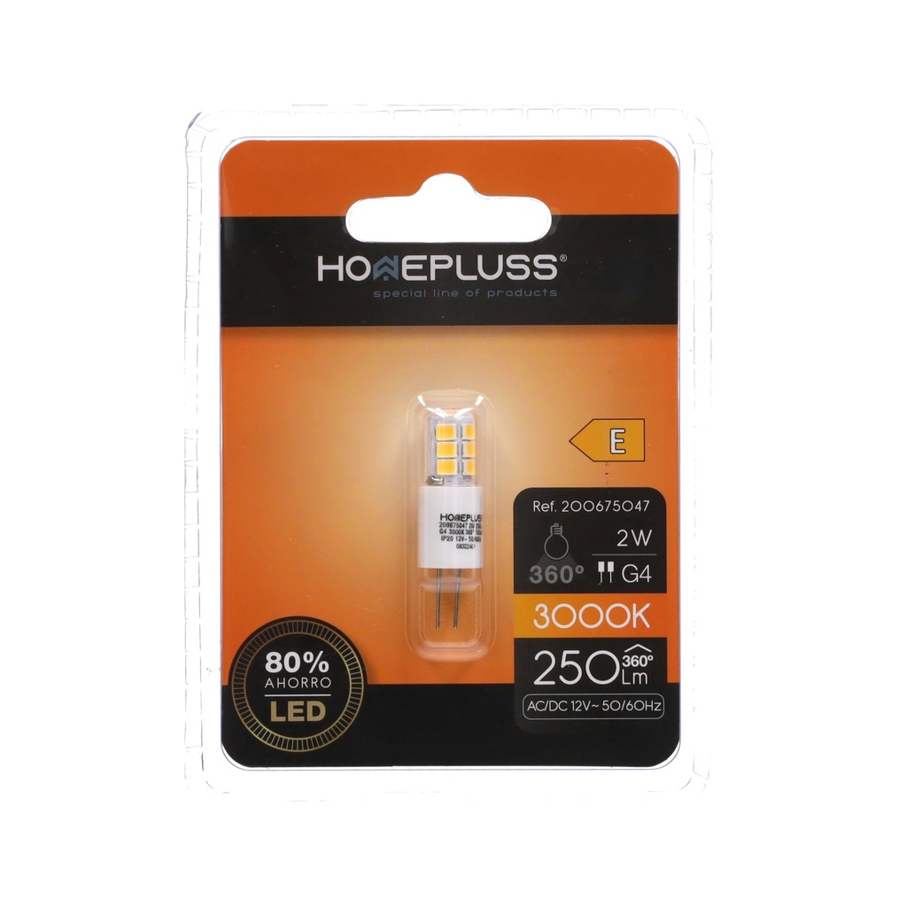 Bombilla LED 2W G4 3000K 12V - 6u retráctil