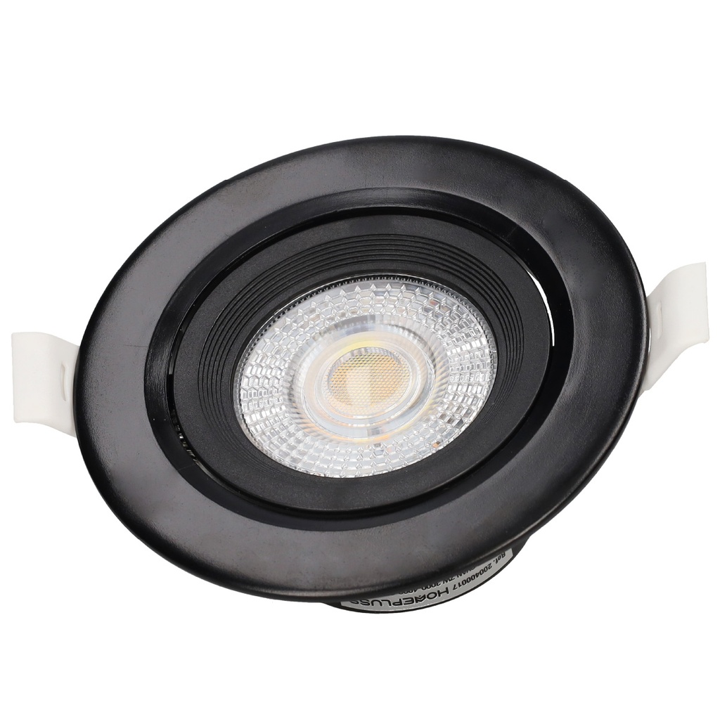 Aro basculante redondo empotrable LED Ovan 7W 3000-4000-6500K Negro - Retráctil 10u