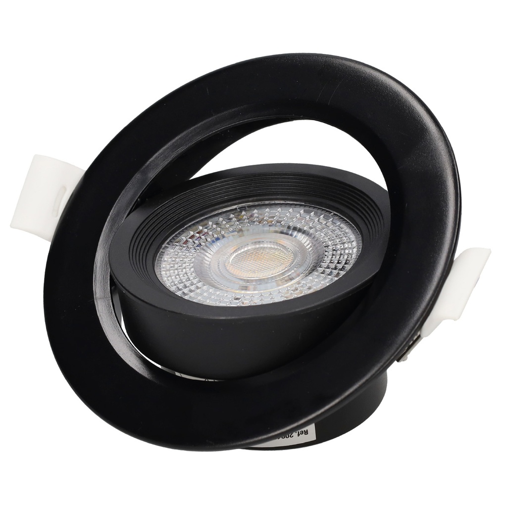 Aro basculante redondo empotrable LED Ovan 7W 3000-4000-6500K Negro - Retráctil 10u