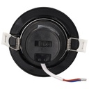 Aro basculante redondo empotrable LED Ovan 7W 3000-4000-6500K Negro - Retráctil 10u