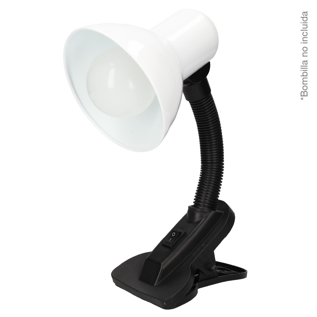 Flexo de escritorio con pinza Bunto E27 Blanco