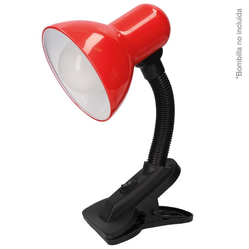 Flexo de escritorio con pinza Bunto E27 Rojo