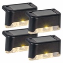 Pack 4 apliques solares LED Berevo con sensor crepuscular para escaleras / barandillas Luz cálida