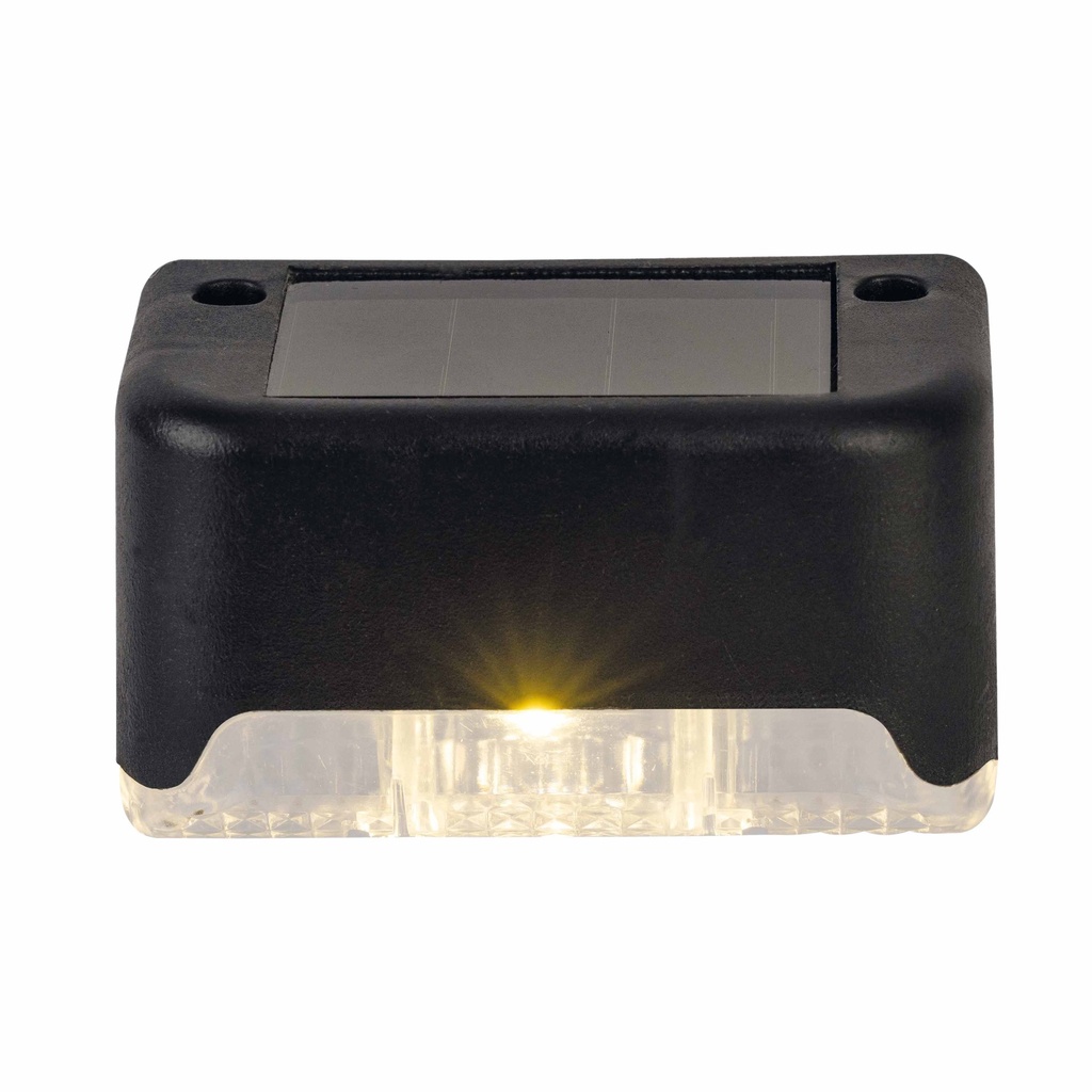 Pack 4 apliques solares LED Berevo con sensor crepuscular para escaleras / barandillas Luz cálida