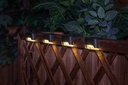 Pack 4 apliques solares LED Berevo con sensor crepuscular para escaleras / barandillas Luz cálida