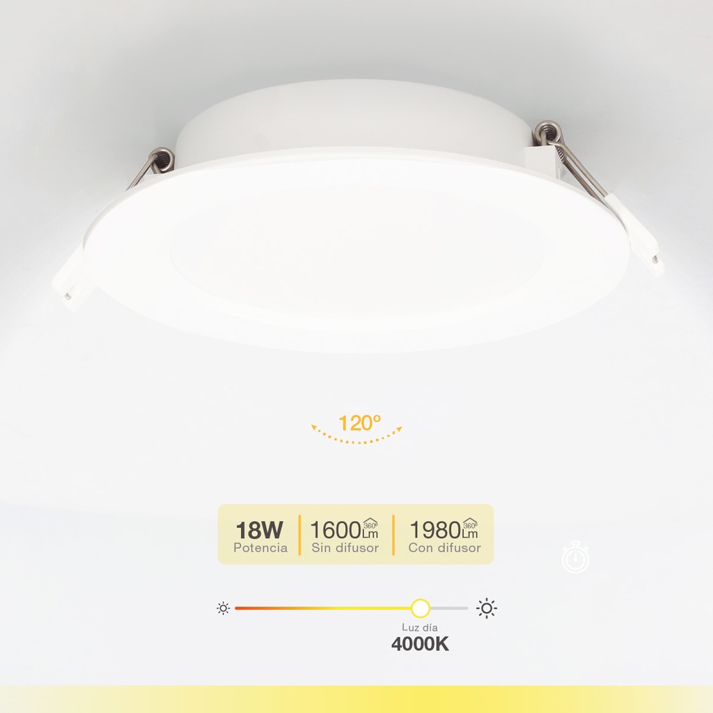 Downlight empotrable LED redondo Belabo 18W 4000K Blanco