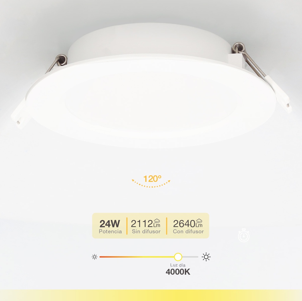 Downlight empotrable LED redondo Belabo 24W 4000K Blanco