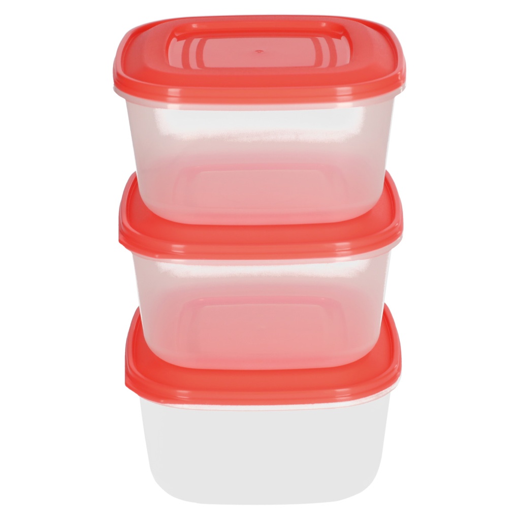 Pack de 3 tapers hermeticos de plastico 0.60L