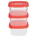 Pack de 3 tapers hermeticos de plastico 0.60L