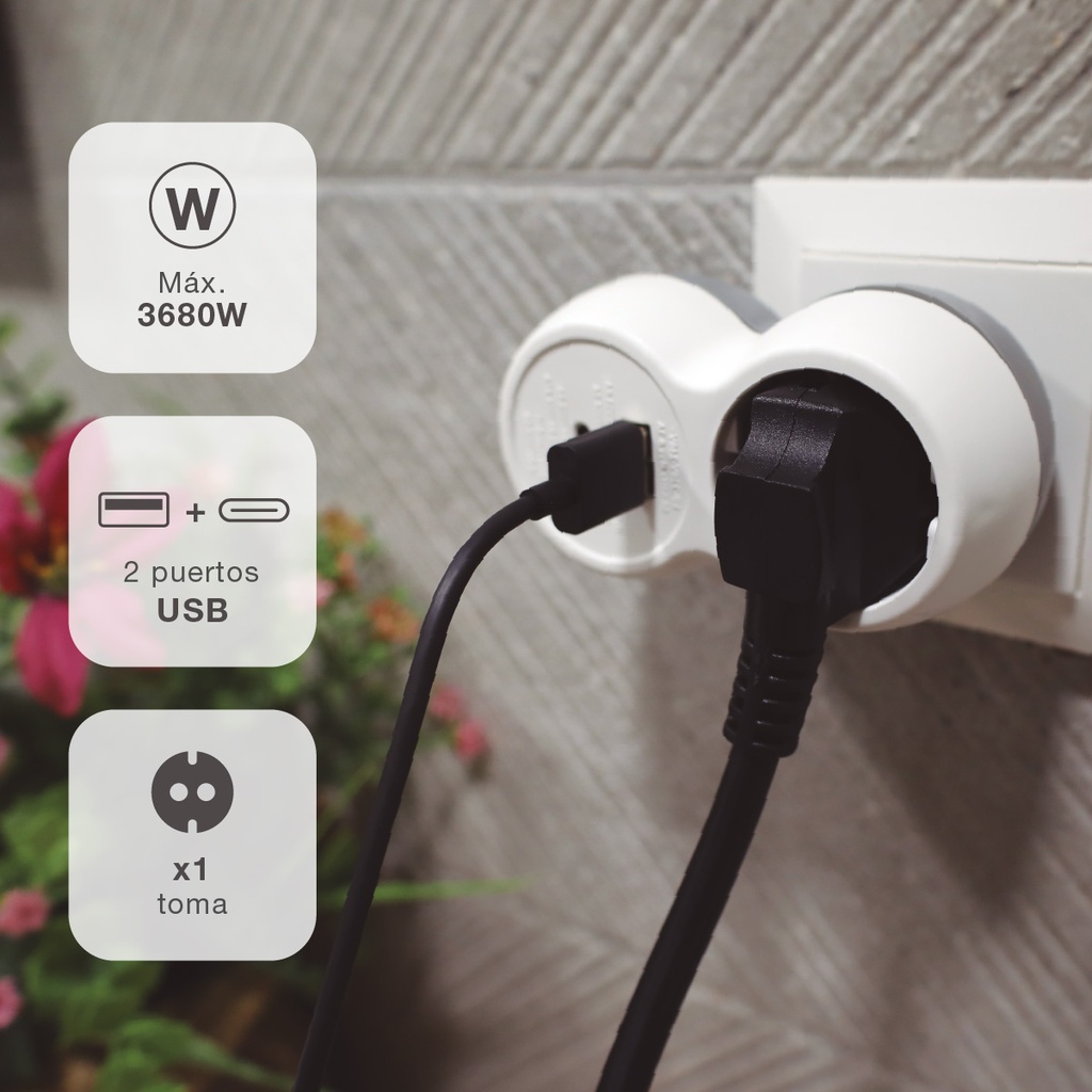 Ladrón simple con USB tipo A y tipo C