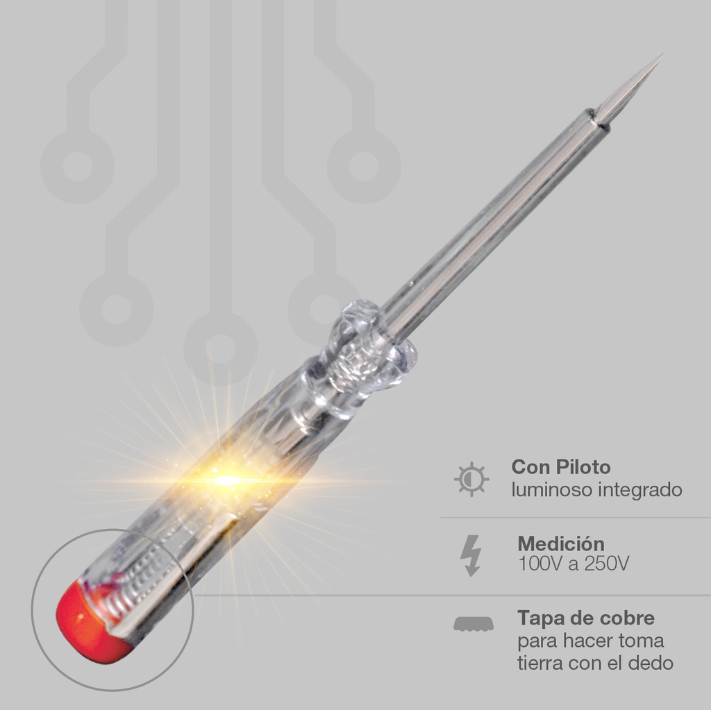 Destornillador busca polos 140mm 100-250V AC - Blíster