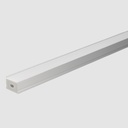 Kit perfil aluminio traslúcido superficie 2M para tiras LED hasta 15mm
