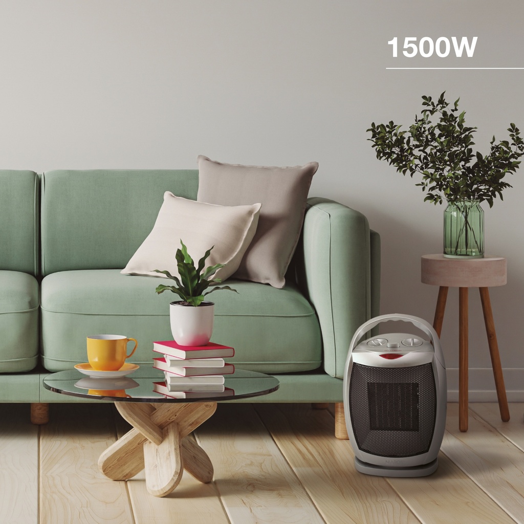 Calefactor eléctrico vertical giratorio cerámico Prata Máx. 1500W
