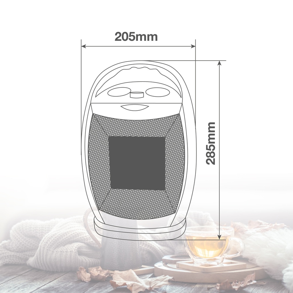 Calefactor eléctrico vertical giratorio cerámico Prata Máx. 1500W