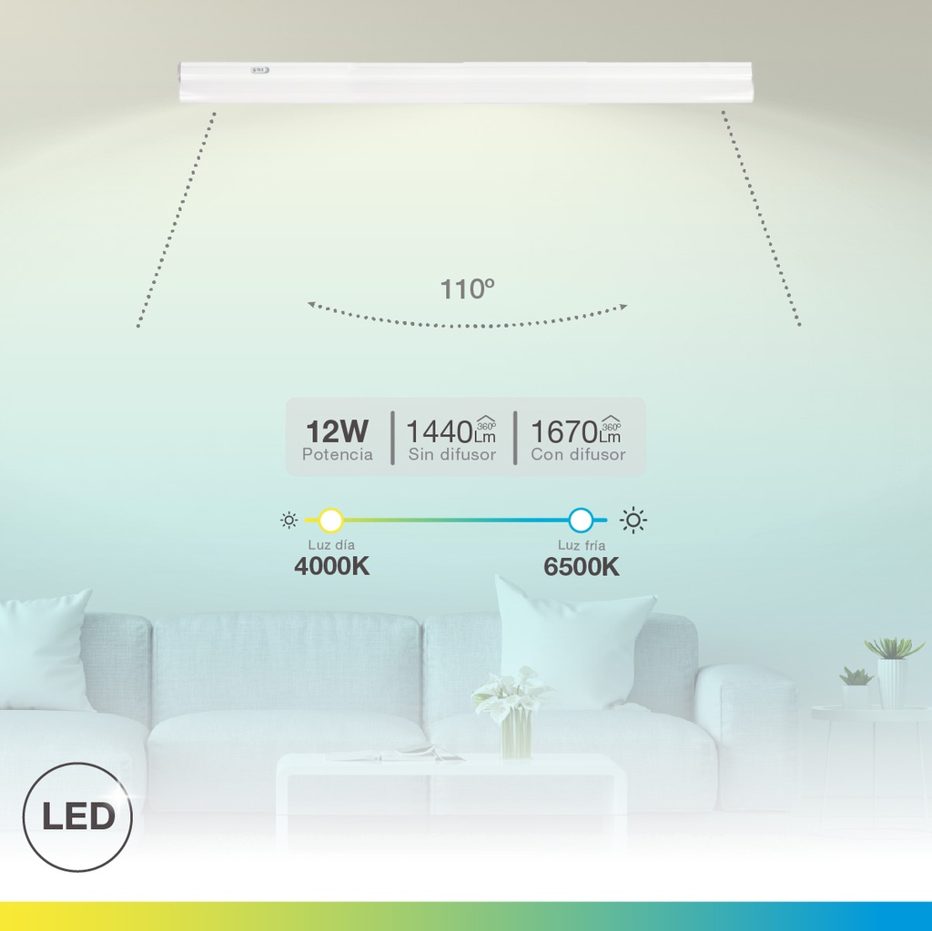 Regleta LED T5 Siluas 900mm 12W 4000 - 6000K