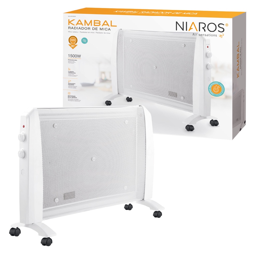 Radiador de mica Kambal Máx. 1500W Blanco