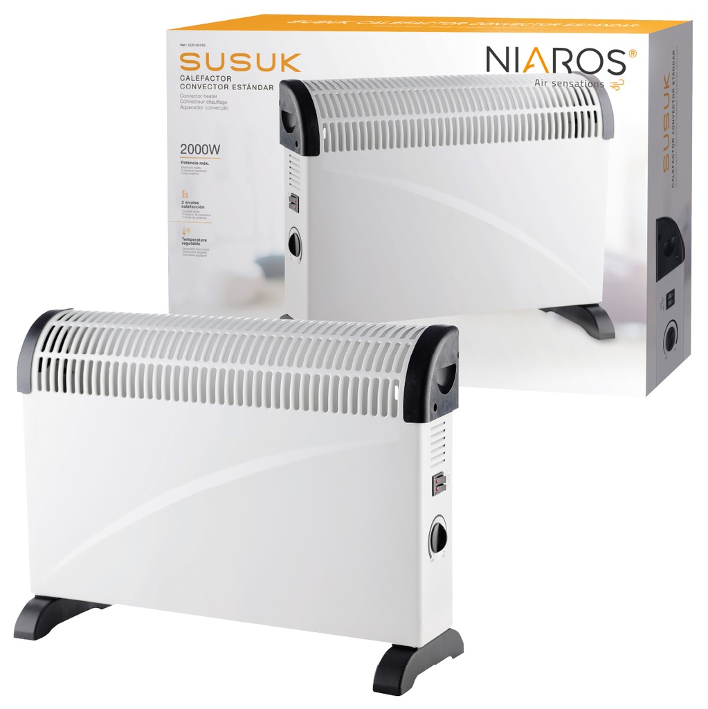Calefactor eléctrico convector estándar Susuk Máx. 2000W