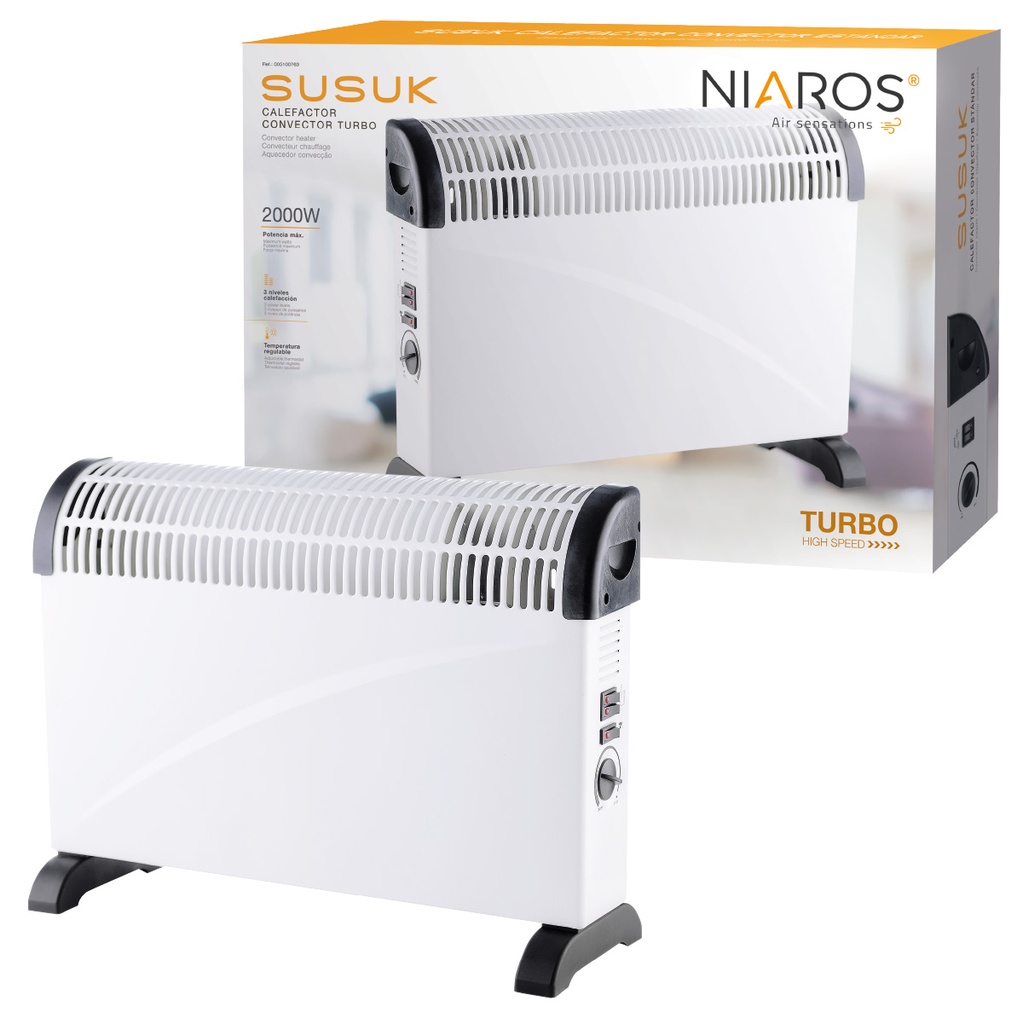 Calefactor eléctrico convector turbo Susuk Máx. 2000W