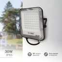 Proyector aluminio LED Kintore 30W RGB + 1800K IP65 Gris