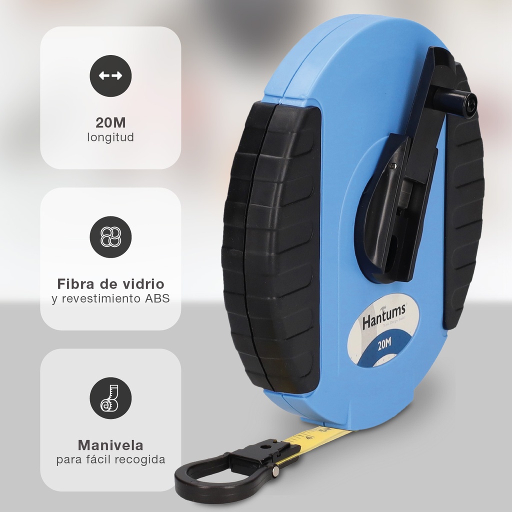 Cinta métrica de fibra de vidrio 20M x 13mm