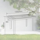 Mesa rectangular polipropileno jardín 1350x730x850mm