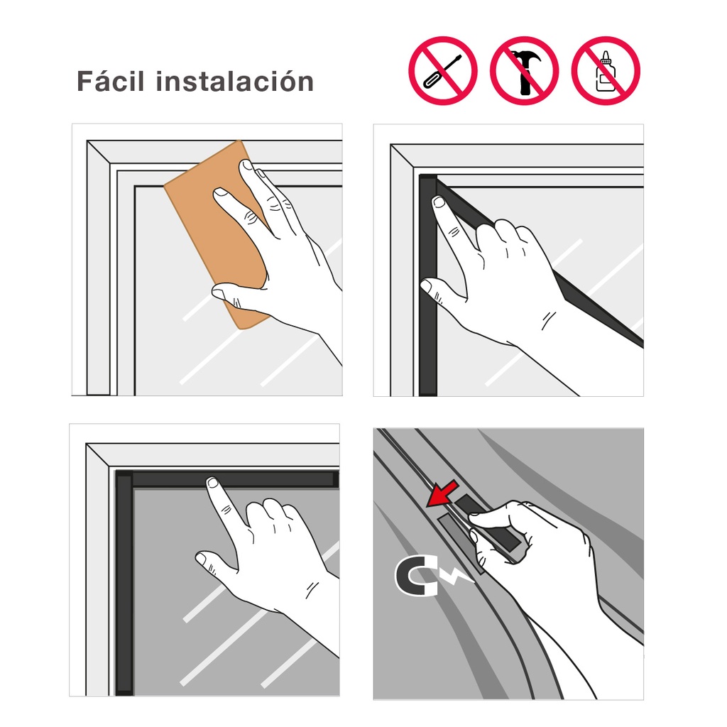 Mosquitera magnética fibra de vidrio para puertas 100x220cm