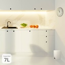 Cubo de basura con pedal 7L Blanco - Retráctil 6uds