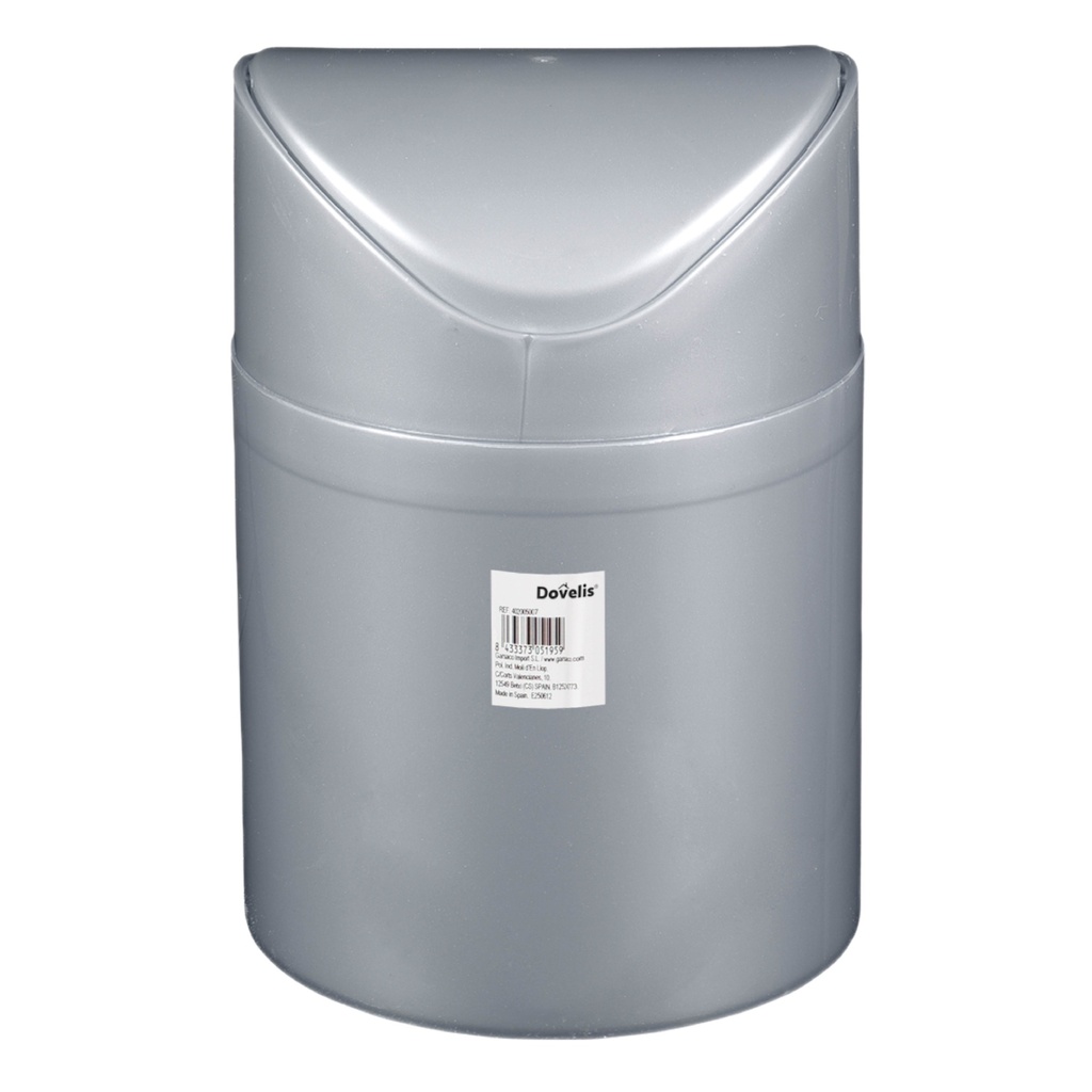 Papelera de sobremesa 1,5L Plata - Retráctil 9uds