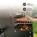 Barbacoa carro portátil Musters de acero para carbón 520mm x 270mm