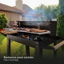 Barbacoa carro portátil Musters de acero para carbón 520mm x 270mm