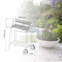 Barbacoa carro portátil Musters de acero para carbón 520mm x 270mm
